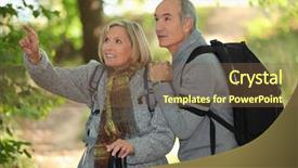  Presentation with older couple - Colorful slide deck enhanced with older couple in woods backdrop and a tawny brown colored foreground