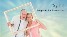  Presentation with older couple - Cool new presentation theme with  backdrop and a  colored foreground
