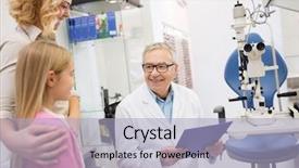  Presentation with review - Amazing PPT layouts having older experienced doctor is satisfied backdrop and a light blue colored foreground