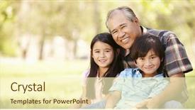  Presentation with lung cancer in asian population men - Slide deck having older family - portrait asian grandfather and grandchildren background and a cream colored foreground