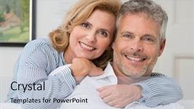  Presentation with broken home upset couple - Slides featuring older family - portrait of a mature couple background and a  colored foreground