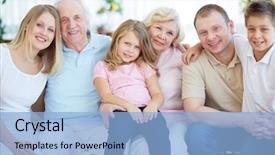  Presentation with young children - PPT theme with older family - portrait of senior and young background and a light blue colored foreground