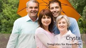  Presentation with under umbrella - Amazing slide deck having older family - portrait of senior and young backdrop and a soft green colored foreground