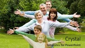  Presentation with black couples and children - PPT theme consisting of older family - portrait of senior and young background and a gold colored foreground