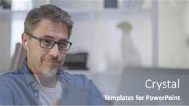  Presentation with older adult - PPT theme consisting of older-man-sitting-at-desk background and a  colored foreground