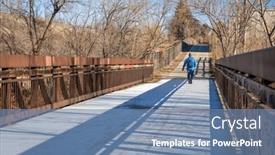  Presentation with walking trail - Presentation consisting of older-man-with-a-backpack background and a  colored foreground