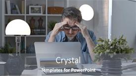  Presentation with internet surfing - Beautiful theme featuring older-man-working-online backdrop and a gray colored foreground