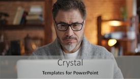  Presentation with older adult - Cool new slide set with older-man-working-online backdrop and a light gray colored foreground