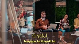  Presentation with diverse people - Presentation theme with older-muslim-businesswoman-presents background and a tawny brown colored foreground