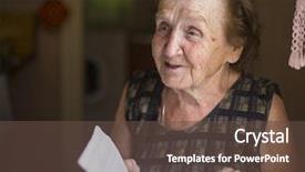  Presentation with old house - PPT theme having older people - old woman emotionally talks background and a tawny brown colored foreground