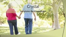  Presentation with older couple - Cool new theme with older people - senior couple in park backdrop and a soft green colored foreground
