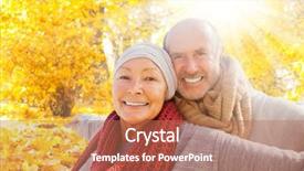  Presentation with retirement - Amazing slide set having older people - smiling retirement happiness in forest backdrop and a coral colored foreground