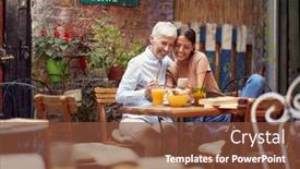  Presentation with older woman - Amazing PPT theme having older-woman-and-her-young backdrop and a tawny brown colored foreground
