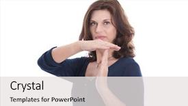  Presentation with older woman - PPT layouts consisting of older woman showing break background and a white colored foreground