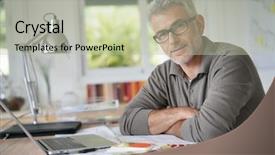  Presentation with interior design office - Beautiful presentation featuring older workers - designer in office working backdrop and a mint green colored foreground