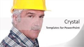  Presentation with foreman - Colorful presentation theme enhanced with older workers - experienced foreman backdrop and a  colored foreground