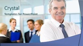  Presentation with smiling kids at summer camp - Beautiful theme featuring older workers - image of senior leader smiling backdrop and a  colored foreground