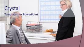  Presentation with couple in christ - Presentation theme enhanced with older workers - mature couple working background and a sky blue colored foreground