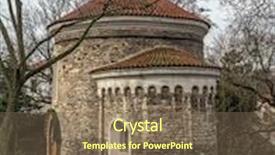  Presentation with prague - Presentation design featuring oldest rotunda of st martin from 11th century vysehrad prague czech republic background and a violet colored foreground