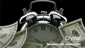  Presentation with alarm - Beautiful PPT layouts featuring oldfashioned alarm clock with money backdrop and a gray colored foreground