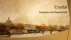  Presentation with old fashioned - PPT theme featuring old-fashioned paris france background and a lemonade colored foreground