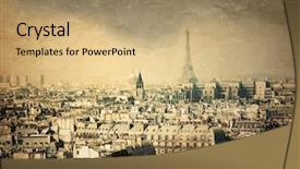  Presentation with old fashioned - Slide deck with old-fashioned paris france background and a coral colored foreground