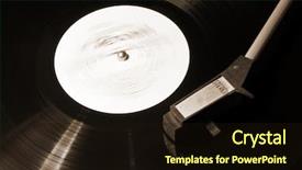  Presentation with vinyl - PPT theme having oldies - old vinyl player background and a wine colored foreground