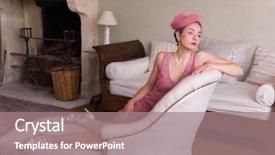  Presentation with 1920s - Audience pleasing presentation design consisting of oldies - sensual 1920s woman in pink backdrop and a coral colored foreground