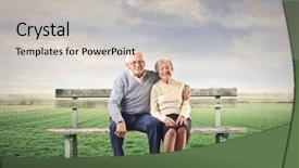  Presentation with park - Presentation theme featuring oldies at the park background and a light gray colored foreground