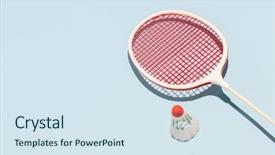  Presentation with badminton - Slides consisting of oldschool badminton racket and birdie background and a sky blue colored foreground
