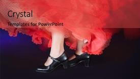  Presentation with feet - PPT theme featuring oled - detail of the whirling skirt background and a red colored foreground