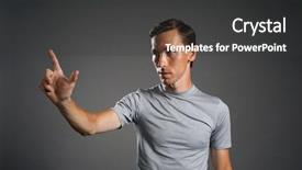  Presentation with transparent screen - Presentation enhanced with oled - man working with transparent virtual background and a dark gray colored foreground