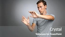  Presentation with transparent screen - Amazing PPT layouts having oled - man working with transparent virtual backdrop and a gray colored foreground