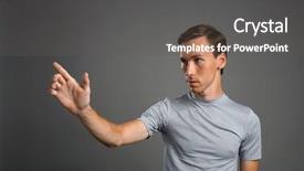  Presentation with transparent screen - PPT layouts featuring oled - man working with transparent virtual background and a dark gray colored foreground