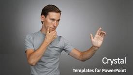  Presentation with transparent screen - Colorful PPT theme enhanced with oled - man working with transparent virtual backdrop and a  colored foreground