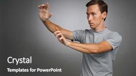  Presentation with transparent screen - Amazing presentation design having oled - man working with transparent virtual backdrop and a  colored foreground