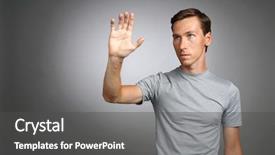  Presentation with transparent screen - Presentation theme with oled - man working with transparent virtual background and a  colored foreground