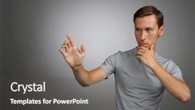  Presentation with transparent screen - PPT theme with oled - man working with transparent virtual background and a  colored foreground