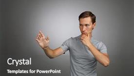  Presentation with transparent screen - Theme consisting of oled - man working with transparent virtual background and a dark gray colored foreground