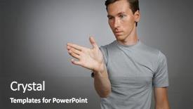  Presentation with transparent screen - Colorful PPT theme enhanced with oled - man working with transparent virtual backdrop and a dark gray colored foreground