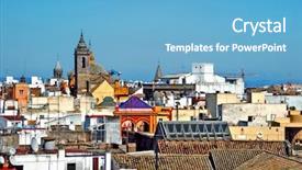  Presentation with quarter - Cool new slides with oled - view over the roofs backdrop and a light blue colored foreground