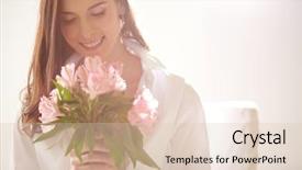  Presentation with bunch - PPT theme with olfaction - portrait of lovely lady looking background and a lemonade colored foreground