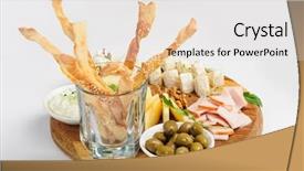  Presentation with white green - Beautiful slides featuring olice - assorted cheeses wallnuts prosciutto green backdrop and a  colored foreground