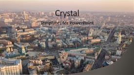  Presentation with tower - Beautiful PPT theme featuring olimpic - sophia tower and square city backdrop and a coral colored foreground