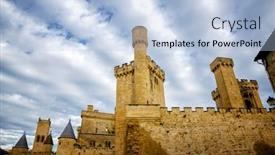  Presentation with well - Slide set featuring olite-is-a-small-medieval background and a light blue colored foreground