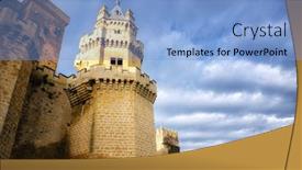  Presentation with medieval - Audience pleasing slides consisting of olite-is-a-small-medieval backdrop and a light blue colored foreground