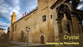  Presentation with medieval - Cool new PPT theme with olite-is-a-small-medieval backdrop and a tawny brown colored foreground