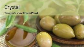  Presentation with olive oil and berries - Presentation theme with olives with olive's oil background and a mint green colored foreground