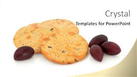  Presentation with cracker - Amazing slides having olive-cracker-biscuits-with-fresh backdrop and a white colored foreground