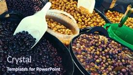  Presentation with olive - Cool new slide deck with olive-display-on-market-stall and a  colored foreground